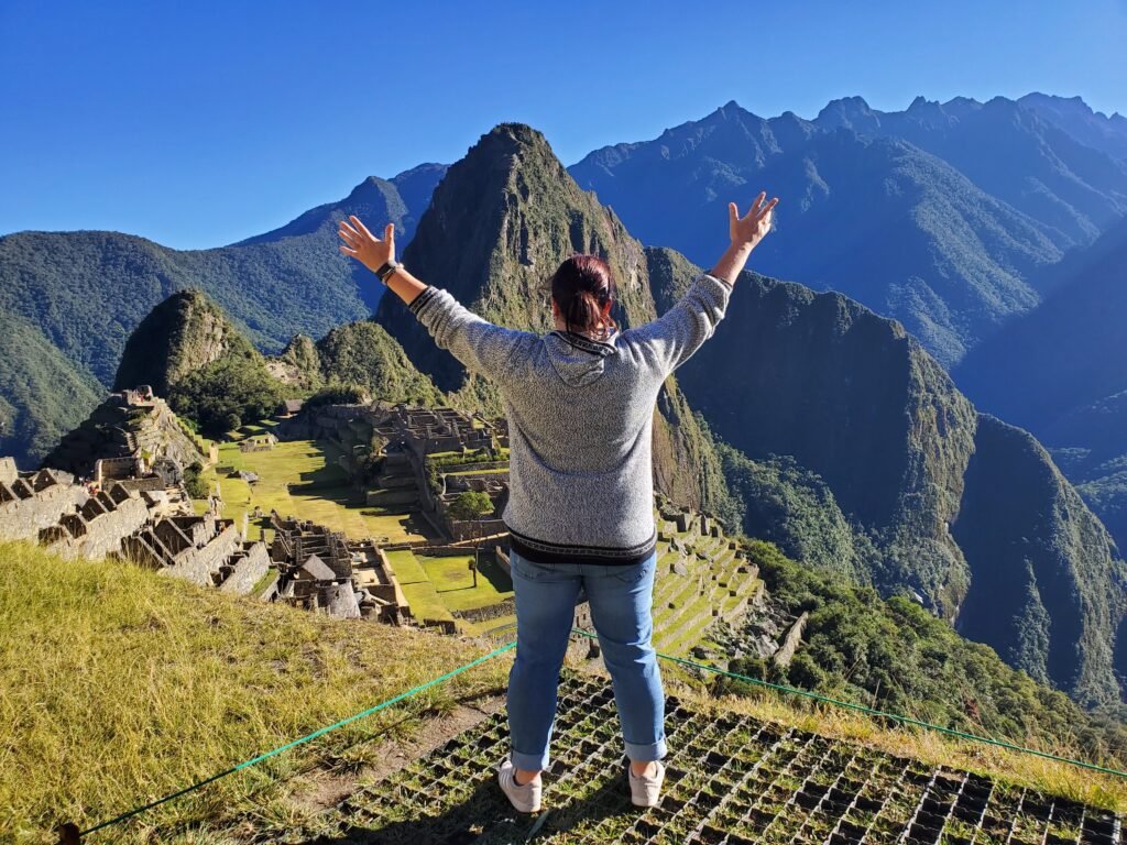 vegan travel planner having adventures at machu picchu