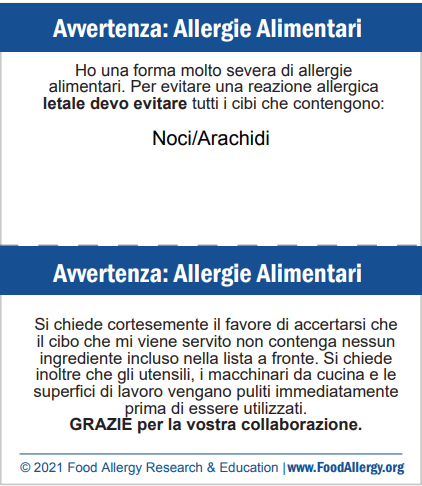 allergy card