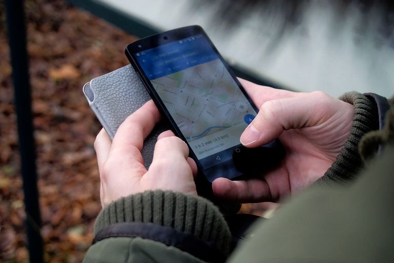 Traveler using a vegan travel apps to find plant-based food in a new city